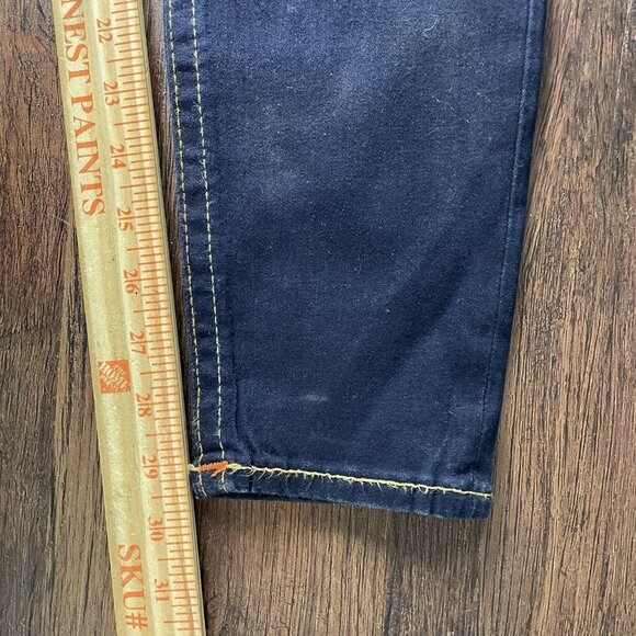 True Religion Women’s Skinny Low Rise Orange Stitch Stretch Jeans 31 - Picture 8 of 11